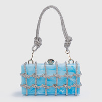 Dropshipping Vente en gros, mode luxe, sac de soirée en strass, sac à main en marbre acrylique pour femmes