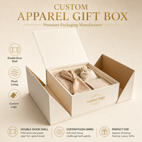 Boîte cadeau écologique Gotop, double porte, couleur blanc cassé, avec couvercle à charnières et doublure en polaire, pour ensembles de vêtements en cachemire et cadeaux