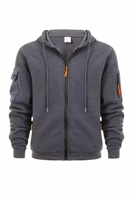 Herren Smart Casual Übergrößen O-Ausschnitt Reißverschluss-Hoodie Velours Spandex/Baumwolle Atmungsaktiv Regular Fit Herbst