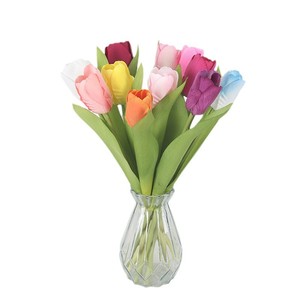 Fleurs artificielles en soie Jessie, tulipes blanches à tige unique, pour mariage, décoration intérieure, style moderne - Product Image 5