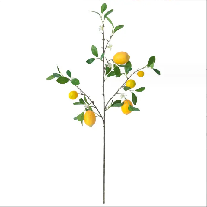 Alta qualidade flores artificiais ramo vegetação artificial planta verde limão ramo para decoração home