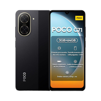 هاتف POCO C71 4G CDMA الذكي، معالج Deca Core Snapdragon، ذاكرة 3GB/64GB، أسود، شاشة LCD 1.7 بوصة 120 هرتز، بطارية 5200 مللي أمبير، كاميرا مزدوجة 32 ميجابكسل بتقنية الذكاء الاصطناعي، شريحتي اتصال، باللغة الإنجليزية
