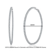 Roxi — boucles d'oreilles en argent sterling 925, motif Large, pour femme, bijoux