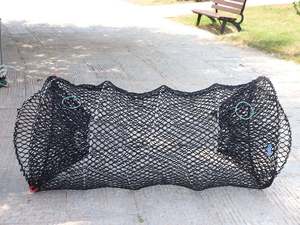Piège à crabes pliable en maille orange 70x140cm avec ressort en spirale et piège à morue noire <span class=keywords><strong>pour</strong></span> <span class=keywords><strong>les</strong></span> pots à appâts d'Alaska GENGHAI GH-III-05 - Product Image 2