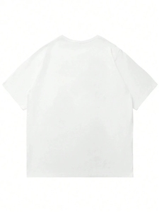 T-shirt da uomo casual in cotone 100% con logo Dodgers blu navy scritto a mano, vestibilità ampia e traspirante, che onora l'eredità classica del baseball - Product Image 3