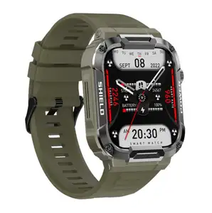 Nieuwe Ontwerp Waterdichte Smartwatch Waterdichte Temperatuur Outdoor Sport Smart Horloge Voor Mannen 400Mah Grote Batterij