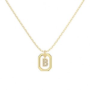 Dylam <b>Initial</b> <b>Necklace</b> Rhodium 14K Gold Plated 925 <b>Silver</b> 5A Zirconia Tiny -B- Letters Monogram Pendant <b>Necklaces</b> for Women - Product Image 4