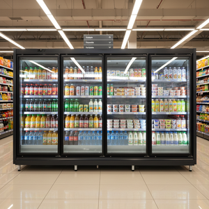 Congélateur vertical à porte vitrée de type Renote pour supermarché, refroidissement par air, pour la présentation d'aliments surgelés, avec certification CE - Product Image 1