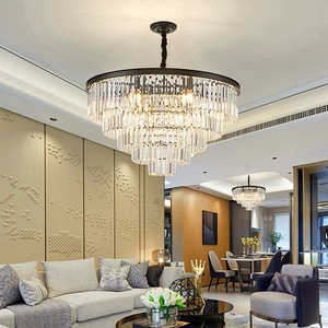 Moderne Luxus LED Pendel leuchte Kristall Lampe Kronleuchter für Hotel Wohnzimmer Villa-Kronleuchter & Pendel leuchten - Product Image 1