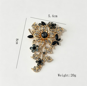 Luxury Customized Gold Plated Alloy Flower Pendant Brooch Pins for <b>Women</b> Dual-Purpose <b>Wedding</b> Engagement Party Gift Accessories - Product Image 5