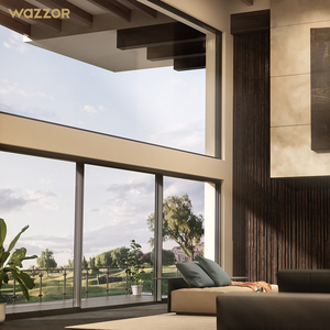 <span class=keywords><strong>Porte</strong></span> extérieure moderne à <span class=keywords><strong>double</strong></span> vitrage avec isolation thermique résistante aux ouragans Wazzor, design moderne, <span class=keywords><strong>porte</strong></span> <span class=keywords><strong>coulissante</strong></span> en aluminium avec <span class=keywords><strong>verre</strong></span> Lowe - Product Image 3
