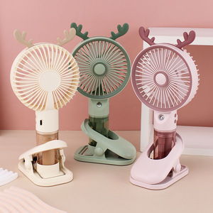 Ventilateur portable à clip avec fonction de pulvérisation, batterie rechargeable, moteur DC 5W, trois vitesses, pour utilisation sur bureau - Product Image 5