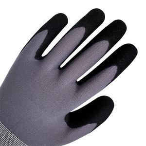 Guantes de Trabajo de Ensamblaje de Automóviles Directos de Fábrica de Nailon Calibre 15 con Recubrimiento de Nitrilo Arenoso - Product Image 4