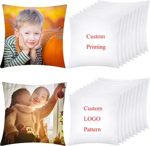 Factory Custom Logo Pattern Print Personalized Sublimation Throw Pillow Blank White Cushion Covers And Cushion