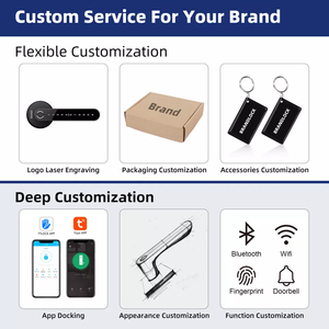 Serrure intelligente Liliwise avec poignée, empreinte digitale, code PIN, serrure de porte BLE WIFI avec clés mécaniques pour condo, Airbnb, appartement - Product Image 6