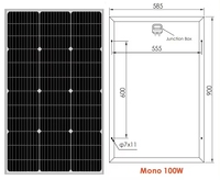 2024 Chine 100 W Modules PV monocristallins Système d'énergie solaire bleu foncé PERC Demi-cellule TUV pour verre solaire certifié 100 Watts