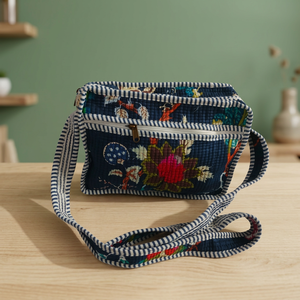 Nouveau sac bandoulière d'été ethnique bohème en coton pour femme, à fermeture éclair, imprimé au bloc, avec une seule sangle - Product Image 3