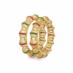 Premium Pota Stone <b>Bangles</b> <b>Set</b> Elegant Fine Jewelry Designer Traditional Ethnic <b>Bangle</b> Collection - Product Image 2