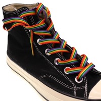Remplacement personnalisé sublimation lacet de chaussure plat impression arc-en-ciel lacet pour athlétique sneaker de démarrage