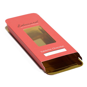Food Grade Folding Carton <strong>Chocolate</strong> Tablet <strong>Boxes</strong> <strong>Custom</strong> Printed <strong>Chocolate</strong> bar Packaging Box With Window - Product Image 3