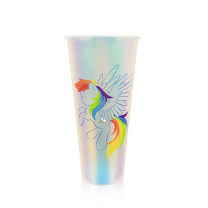 Factory Disposable Rainbow <b>Cold</b> Drinks <b>Cups</b> with Custom Logo Plastic PP Hard Paper Box Packaging for Bubble Milky Tea China - Product Image 5
