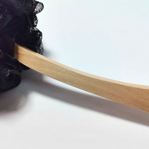 Wooden Handle Bath Sponge Flower Shape Non Slip Back Scrubber With Rope For Bath Massage - Product Image 3