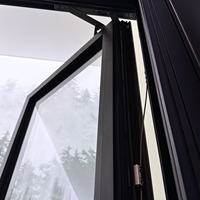 Ventana Abatible Personalizada, Estándar, Doble Acristalamiento, Exterior, Tipo Louver, para Cocina de Villa de Lujo, Certificación CE, Impermeable, Energy Star