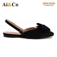 Chaussures plates décontractées grande taille pour femme, en faux daim, avec bride arrière, nœud décoratif, à enfiler, semelle extérieure en TPR, semelle intérieure souple et réglable
