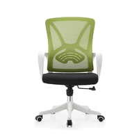 Chaise de bureau ergonomique en maille grise, grande taille, dossier moyen, confortable, pour personnel, moderne, pour bureau, école, hôpital