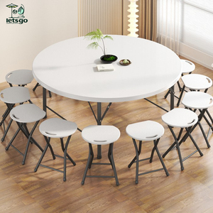 Bán buôn HDPE Trắng tổ chức sự kiện Đảng có thể gập lại Bàn tròn đám cưới ngoài trời gấp nhựa trestle phục vụ bàn cho các sự kiện bên - Product Image 2