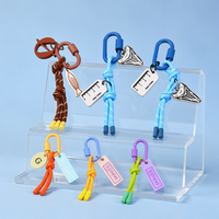 Promotion : Porte-clés mousqueton en alliage de zinc avec logo imprimé double face, forme personnalisée, pendentif en caoutchouc acrylique et cordon DIY, breloque de sac à main