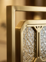 Nouvelle cloison décorative en acier inoxydable de style chinois, découpée au laser, étanche, avec verre à motifs vintage pour entrée de villa