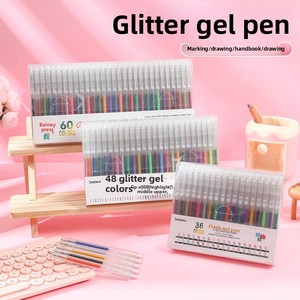 Ensemble de stylos <span class=keywords><strong>gel</strong></span> à paillettes colorées, écriture fluide, encre scintillante vibrante pour journalisation, cartes, <span class=keywords><strong>scrapbooking</strong></span>, papeterie décorative - Product Image 2