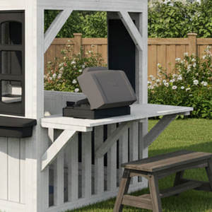 Maison de jeu en bois de cèdre gris moderne pour enfants de 4 à 8 ans, ensemble de jeu intérieur et extérieur, jouet éducatif - Product Image 5