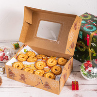 Boîte d'emballage en carton personnalisée avec logo imprimé pour donuts à emporter, vente en gros, pour gaufres et produits de boulangerie