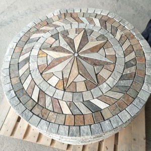 Mẫu Thiết Kế Theo Yêu Cầu Màu Be Tự Nhiên <span class=keywords><strong>Slate</strong></span> Mesh Backed Gạch Khảm Cho Sàn Nhà - Product Image 6