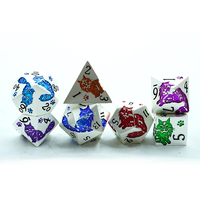 Jeu de dés en métal de qualité supérieure en alliage de zinc, design chat, dés polyédriques robustes pour jeux de table professionnels