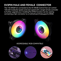 Kipas Pendingin PC OEM 120mm ARGB PWM 12V RGB, Kipas Casing Komputer Senyap Aliran Udara Tinggi, Kipas Pendingin Plastik untuk PC Gaming