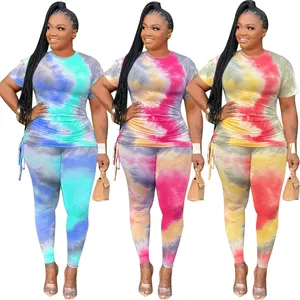 2022 Wholesale Plus Size Clothing Ladies Summer Casual Clothing Two Piece Sets