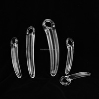 Ensemble de dilatateurs anaux en TPE transparent de 5 tailles avec anneau de maintien, vente en gros, entraîneur de plancher pelvien en forme de croissant souple pour femmes