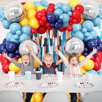 Kit d'arche de ballons personnalisée avec ballons en feuille d'aluminium 4D et ballons en latex pour décorations de fête d'anniversaire sur le thème du carnaval et du cirque