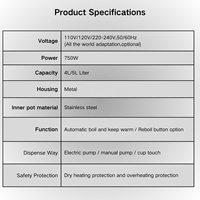 Bouilloire Électrique LANCO en Acier Inoxydable 5L, Maintien au Chaud Automatique, Protection Anti-Ébullition à Sec, Thermo Pot Électrique