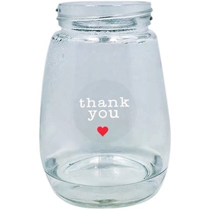 1 Inch Ronde Vorm Dank U Met Rood Hart Bedrukte Duidelijke Huisdier Cadeau Verpakking <span class=keywords><strong>Label</strong></span> Zelfklevende <span class=keywords><strong>Sticker</strong></span> - Product Image 4