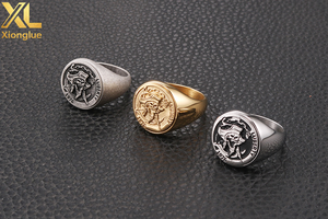 Custom logo Engraved Vintage Stainless Steel Men <b>Skull</b> <b>Rings</b> IP Silver Black Gold Skeleton Pirates Jewelry Heavy High Quality - Product Image 3