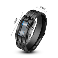 Binbond jam tangan Digital bisnis 0926 jam tangan elektronik biner biru bercahaya tahan air jam tangan pasangan Reloj Hombre