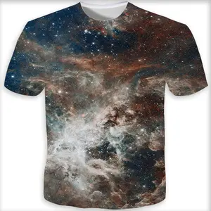 3D T Shirt erkek uzay baskı yaz rahat kısa kollu Tee gömlek yıldız Galaxy evren uzay erkek T-shirt