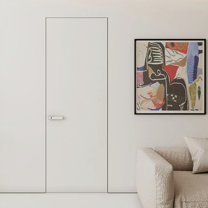 Porta invisibile <span class=keywords><strong>in</strong></span> <span class=keywords><strong>legno</strong></span> invisibile cornice <span class=keywords><strong>in</strong></span> alluminio moderna camera da letto interna porta piatta senza cornice - Product Image 2