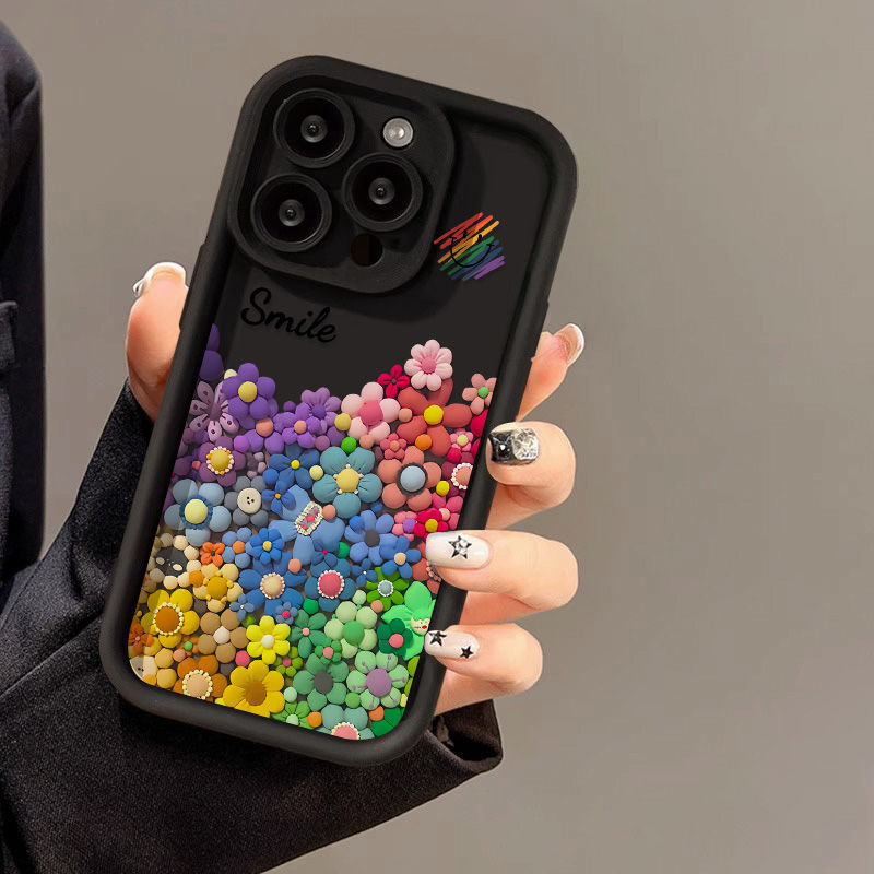 Colored Flowers-Black