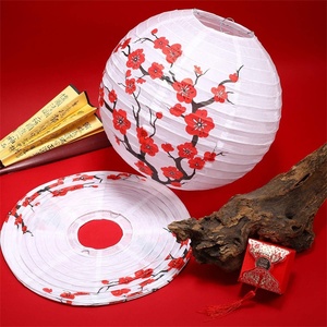 Farol de Papel Chino Japonés con Diseño de Flor de Cerezo Roja para Decoración de Restaurantes de Estilo Oriental, Hogar, Bodas <span class=keywords><strong>y</strong></span> Fiestas - Product Image 4