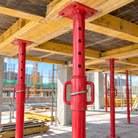Étai en acier peint réglable robuste pour coffrage et soutènement de dalles de béton dans les travaux de construction